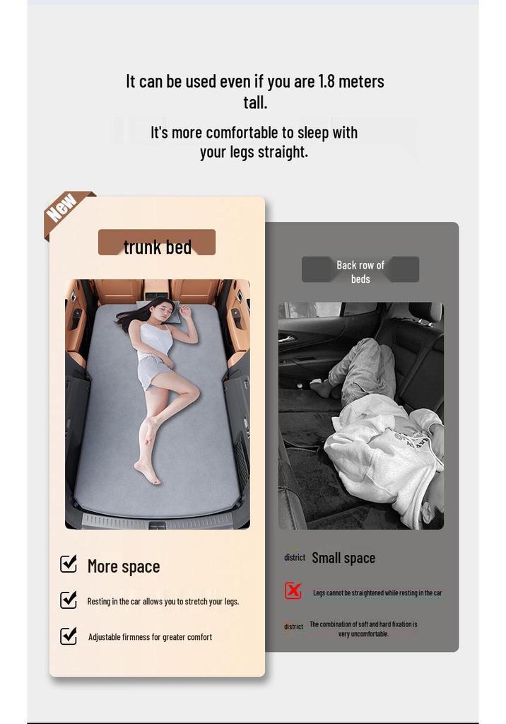 Universal Inflatable Mattress: Ideal for L6/L7 Trunks, Rear Seat Bed, Camping