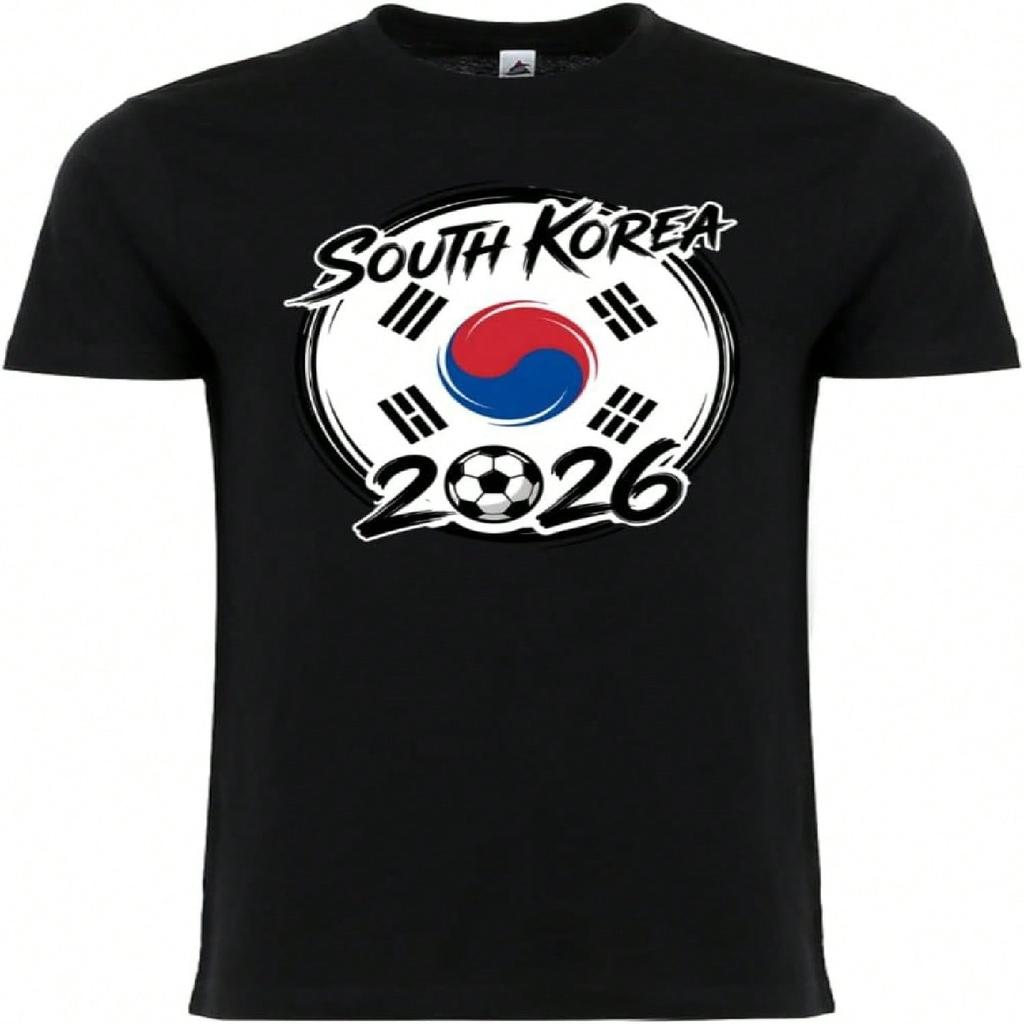 Tričko Vlajka Jižní Koreje pro dospělé Unisex Bavlna Fanoušek fotbalu MS 2026