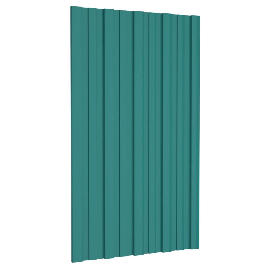 Roof Panel 12 pcs Green 80 x 45 cm Galvanized Steel