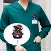 1PC Alluring Cat Wizard Extendable ID Card Holder with Heart Anatomical Clip - Perfect for Nurses, Doctors, and Office Workers