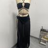 Latest Split Swimsuit for Women Sexy Neck Halter Chiffon Wrap Skirt Three-piece Kit