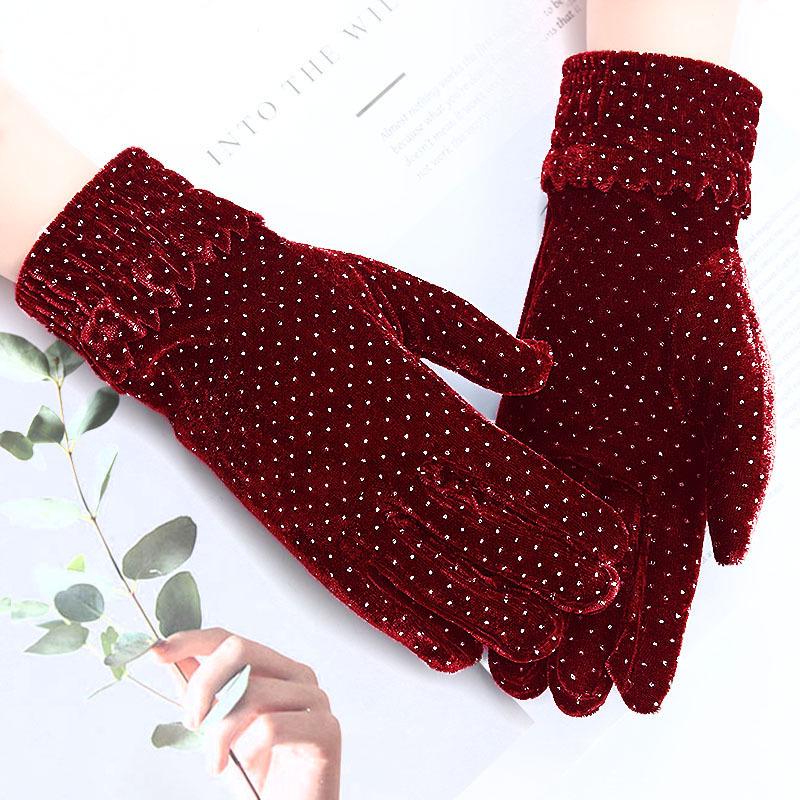 Unisex Gold Velvet Gloves for Autumn/Winter: Sports, Cycling & Driving Warmth