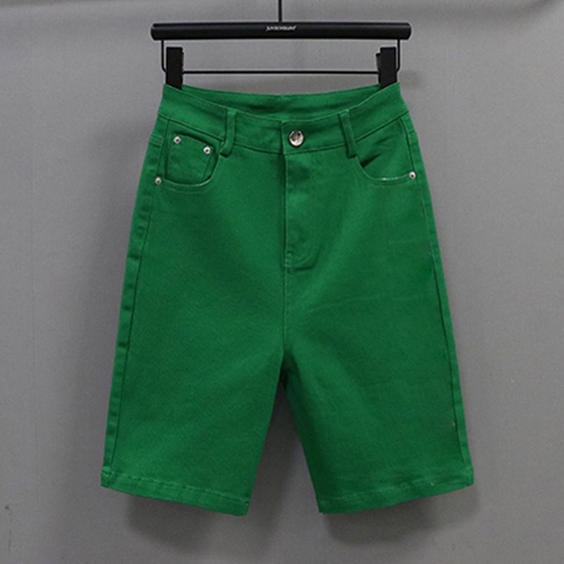 Women's Korean Style High-Waisted Straight-Leg Denim Pants - Versatile, Casual, Stretch for Cycling and Everyday Wear