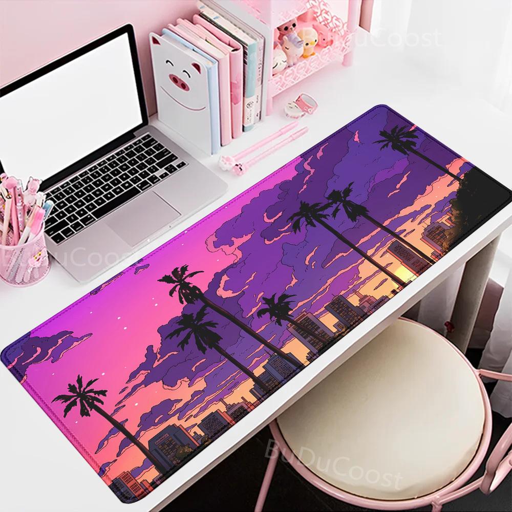 500x1000mm HD-Druck Gummi-Mauspad Landschaft Berg Sonnenuntergang Cartoon-Mauspad XXL Erweitertes Pad Maus Computer Rutschfeste Matte