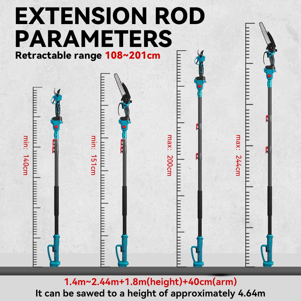 8inch Brushless Electric Telescoping Pole Saw Scissors 3IN1 5500W High Branch Chainsaw Garden Pruner Tool For 21V 18V Battery