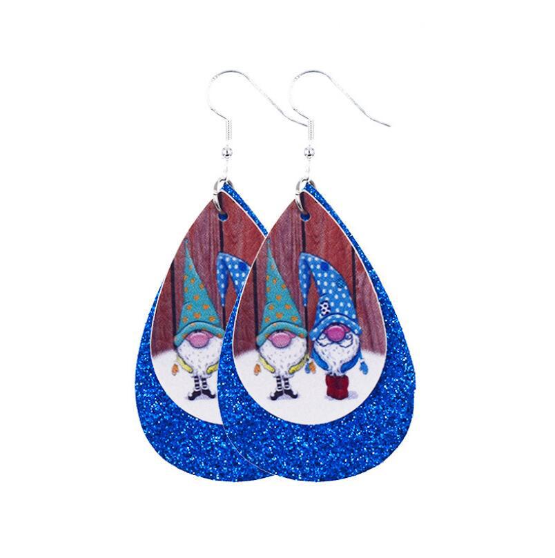 2020 New Double-Layer Leather Christmas Earrings