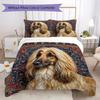 Luxury Vintage Hound Pattern Bedding Uilt Set Uilt Cover Pillowcase Home Decoration Birthday Gift (1 * Duvet Cover + 2 * Pillowcase Without Core)