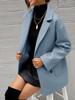 European & American Women's Woolen Long Sleeve Lapel Overcoat