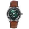 Atlantic Leather Strap Dark Green Dial Automatic 84624 Men's Watch