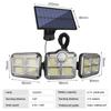 Solar Lights Outdoor 333/288/270 LED 4 Heads Motion Sensor Wall Lights Remote Waterproof Street Area Light Patio Garden Garage