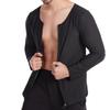 Men's Silver-Coated PU Sauna Suit: Body Shaper Sweat-Inducing Tight-Fit Short-Sleeve Vest for Abdomen Control.