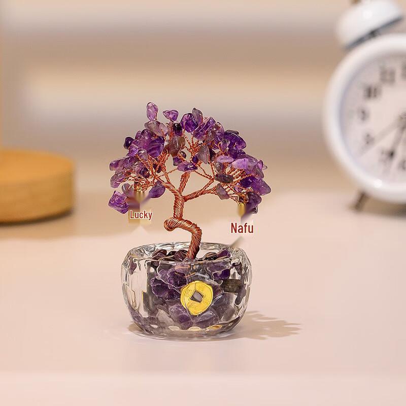 Руйцзе Натуральный Желтый Хрусталь Денежное Дерево Украшение