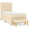 Maison Exclusive - Sommier à lattes de lit et matelas Crème 90x190 cm Tissu
