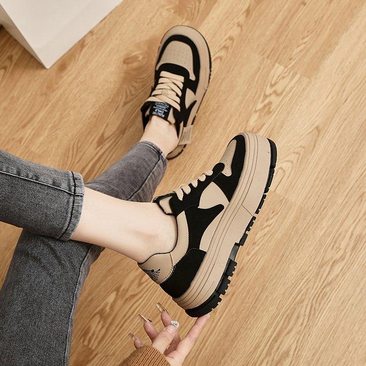 Hong Kong Low-top Board Shoes Women's 2025 Spring New Thick-soled Comfortable and Versatile Fashion Casual Soft-soled Non-slip Dad Shoes Tide