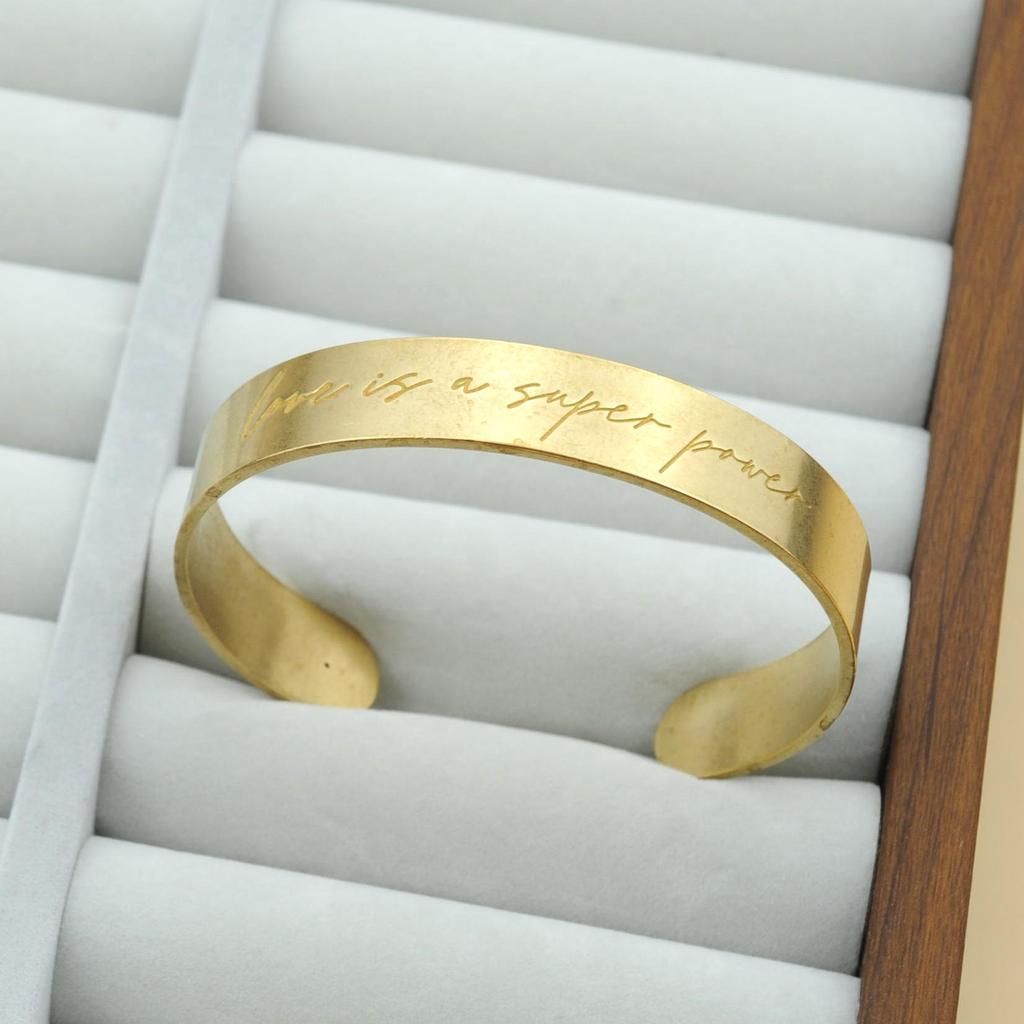 Cross-border Metal Engraving Star Diamond Bracelet: Couple's Love Letter Engagement Jewelry