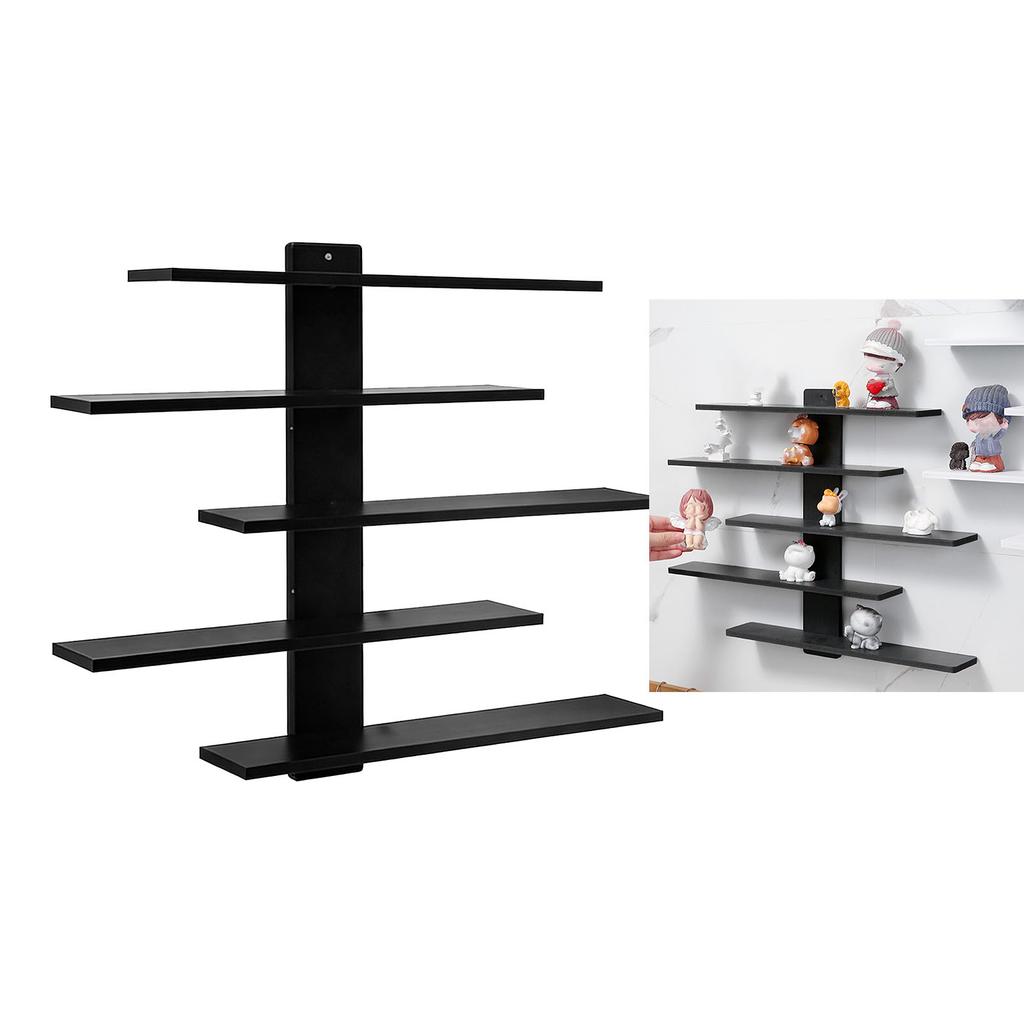 Floating Figurine Shelf Space Saving Wood Wall Figurines Decor Display Rack for Dolls Statues Ornaments
