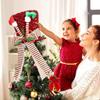 Christmas Tree Toppers Hat Large Christmas Tree Hat with Bows Seasonal Holiday Decorations Tabletop Ornaments for Home