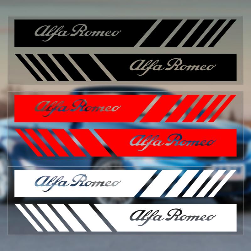 2 szt. Naklejka z emblematem w formie paska bocznego na lusterko wsteczne samochodu 3D Styling samochodowy do Alfa Romeo Giulia Giulietta MiTo Stelvio Tonale 4C 8C Disco Volante Gloria