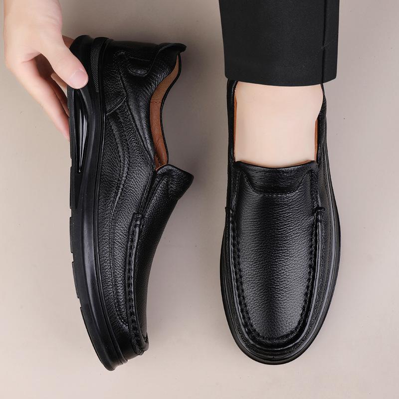 

Мужская обувь 2025 лето новый тренд британский стиль платформа износостойкая кожаная обувь мужская удобная накидка для ног уличная повседневная обувь 37