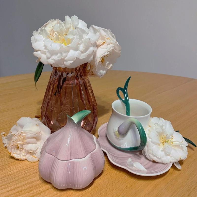 Purple Garlic Ceramic Storage Jar Kitchen Storage Container Candy Nut Jar Storage Box Home Decoration