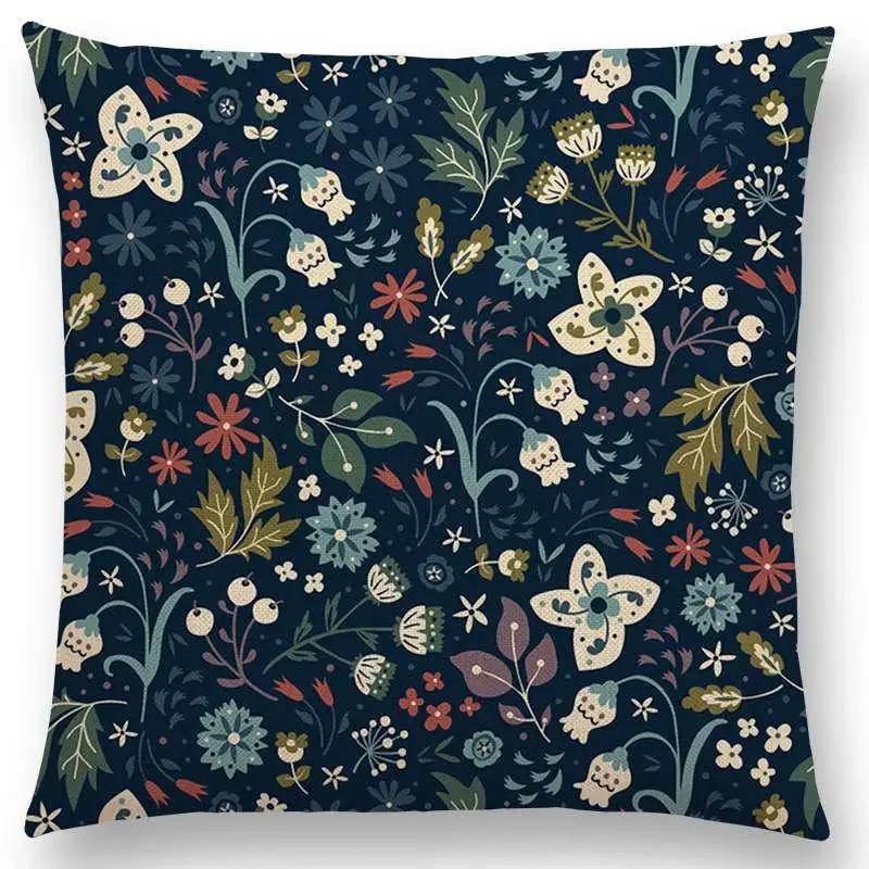 Niedliche kleine Tiere Blumenmuster Sofa Überwurf Kissenbezug Lieblicher Vogel Igel Reh Schwan Hase Kissenbezug