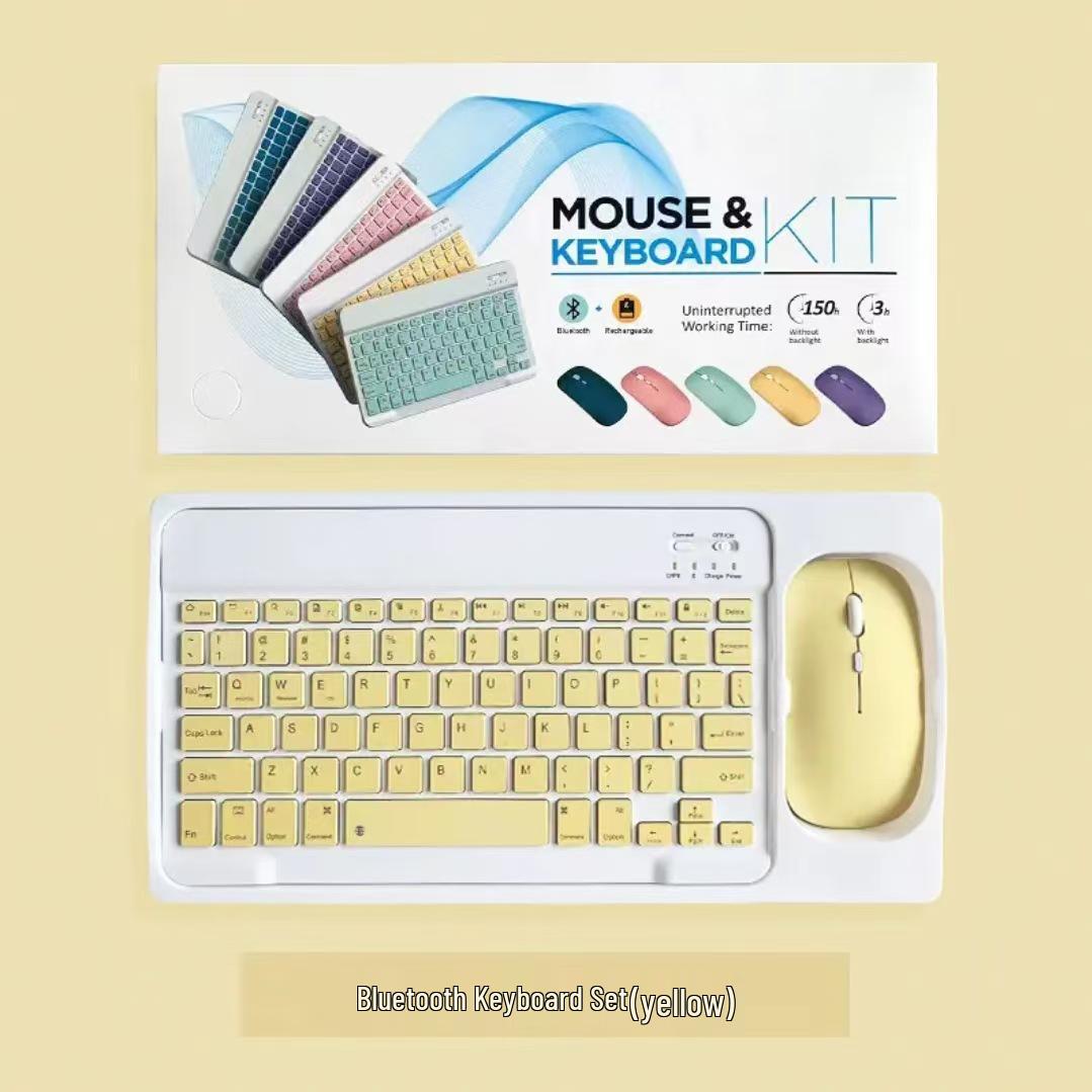 

Wireless Rechargeable Bluetooth Keyboard & Mouse Set for Office - Compatible with Computer, Phone, Tablet, Laptop Keyboard + Dual Mode Supreme Edition