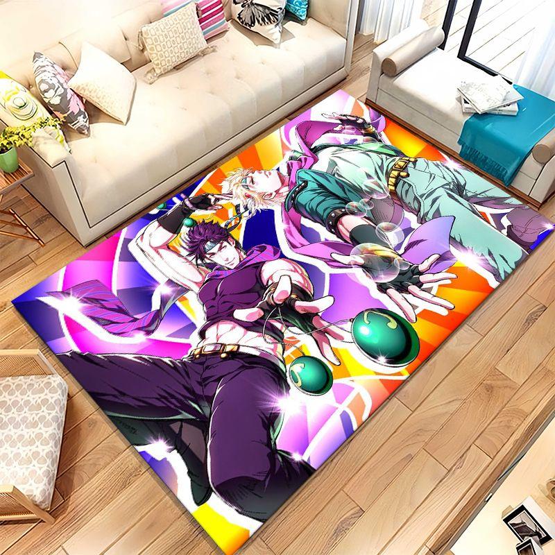 Anime JoJo Bizarre Adventure Cartoon Living Room Non-Slip Area Rug Soft Carpet for Bedroom Kids Playroom Sofa,Home Decor Doormat