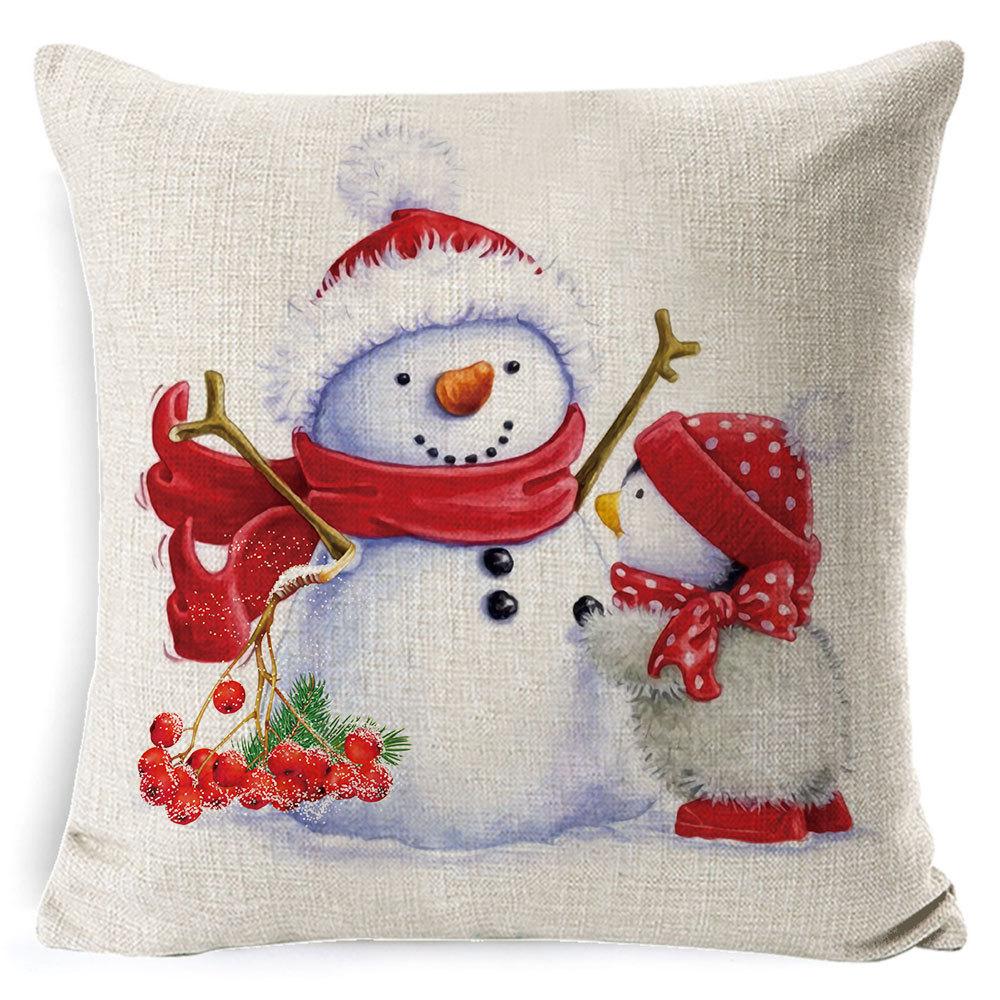 New Christmas Pillow Cover Four-piece Set Pillow Cushion Office Lumbar Backrest Decorative Backrest