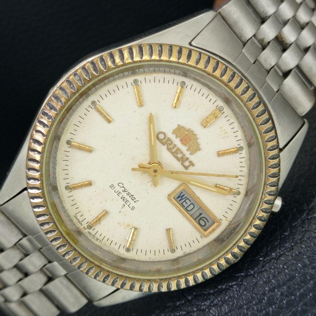 ОРИГИНАЛЬНЫЕ ВИНТАЖНЫЕ МУЖСКИЕ ЧАСЫ ORIENT CRYSTAL AUTOMATIC 46941 ЯПОНИЯ a705038-1