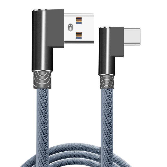 3a Usb Type C 90 Degree Usb C Cable For Xiaomi Mi 9t Redmi note9S 10PRO Oneplus OPPO Samsung Galaxy S22 S21 S20 NOTE20 Usb-c Fast Charging Data Cable