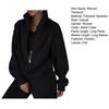 Women 2 Piece Outfits Stand Collar Half Zip Sweatshirts Wide Leg Sweatpant Tracksuit Oversized Sweatsuit Lounge Set