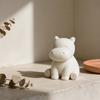Compact Hippo Sculpture 3D Printed Hippopotamus Statue, Mini Size Desktop Decoration, Solid White Accessory Matte Finish Figurine for Home Office