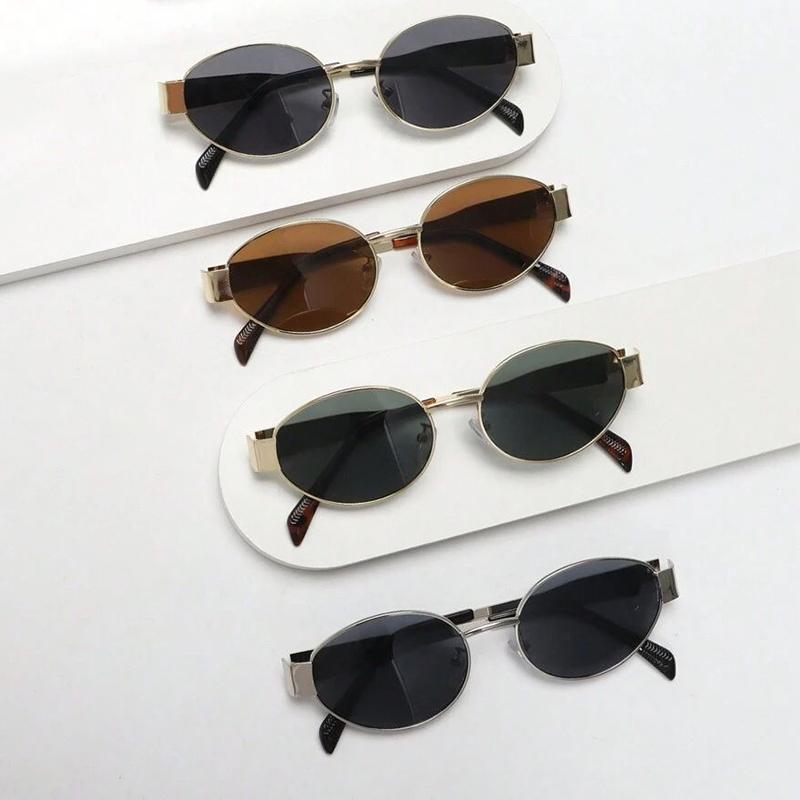 4PCS Oval Shaped Personality Metal Small Round Fashion Glasses Beach Accessories For Women Glasses Shades