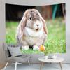 Cute Farm Rabbit Tapestry Grey Rabbit Tapestry Creative Style Tapestry Art Wall Hanging Home Living Room Bedroom Dorm Tapestries
