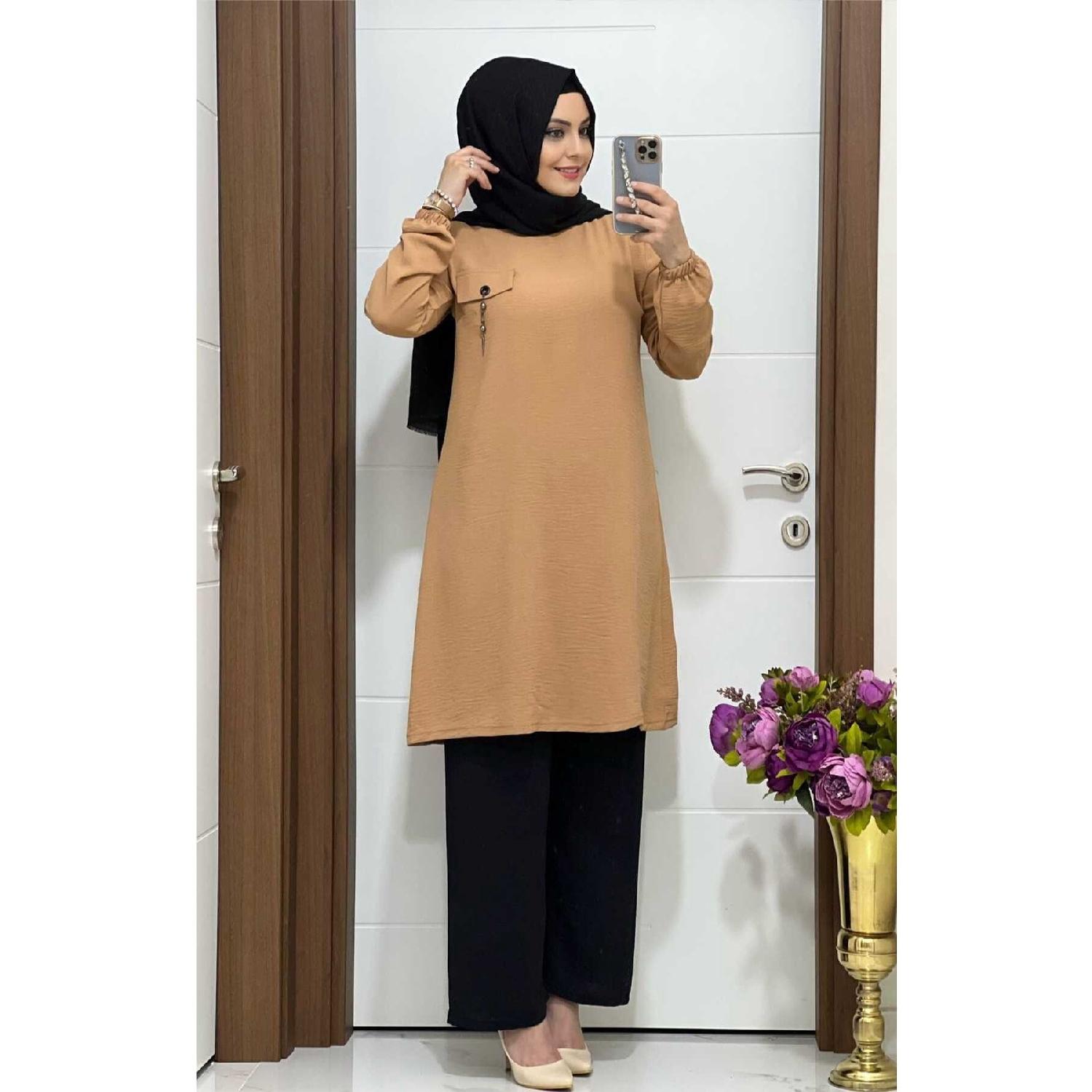 

5005 K25 Комплект туники с брюками Camel 46 верблюд