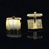 Men's Frosted Silver Gold Plated Cufflinks Tie Bar Clasp Clip Set Business Gift