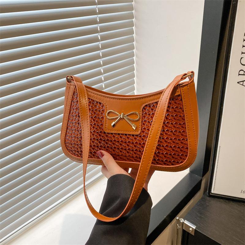 Beautiful Bow Women's Handbag Solid Color Casual Versatile Summer Popular Shoulder Underarm Bag Women