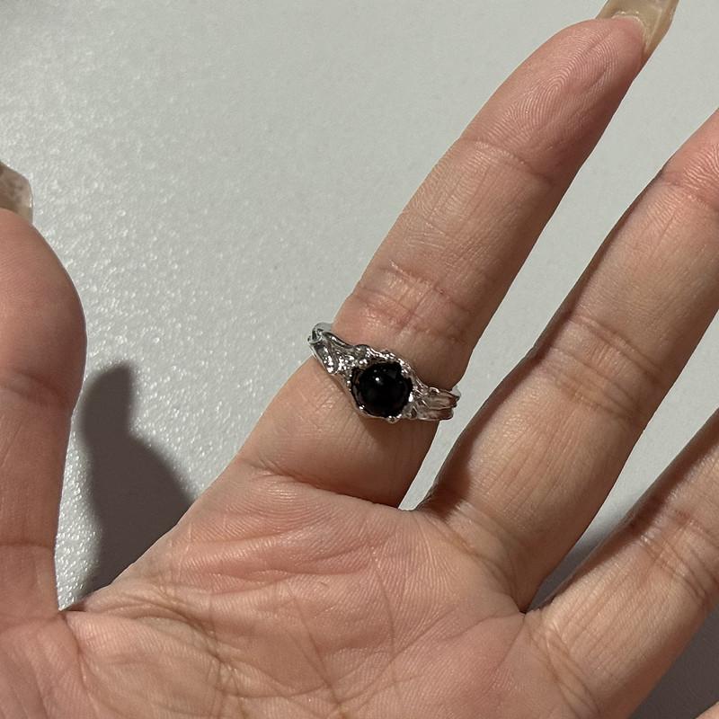 Black Crow Punk Hip Hop Rings Adjustable Opening Fashion Trendy for Women Men Personalized Thorne Niche Gift Ring
