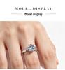 S925 Sterling Silver 3 Carat Oval D Color Moissanite Engagement Wedding Ring