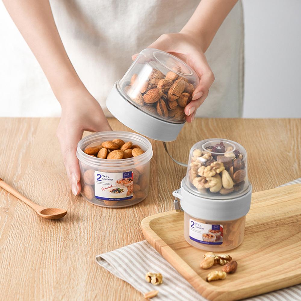 2Layer Yogurt Salad Sealed Box Portable Lunch Bowl For Cereals Snack Sealed Jars Fruit BentoTuppers Food Nut Yogurt Bowl Cup 1PC