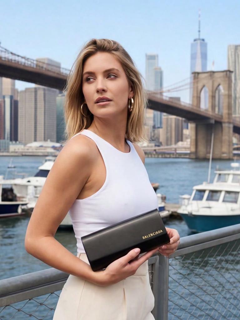 Balenciaga Schwarzer PU-Leder-Sonnenbrillenetui