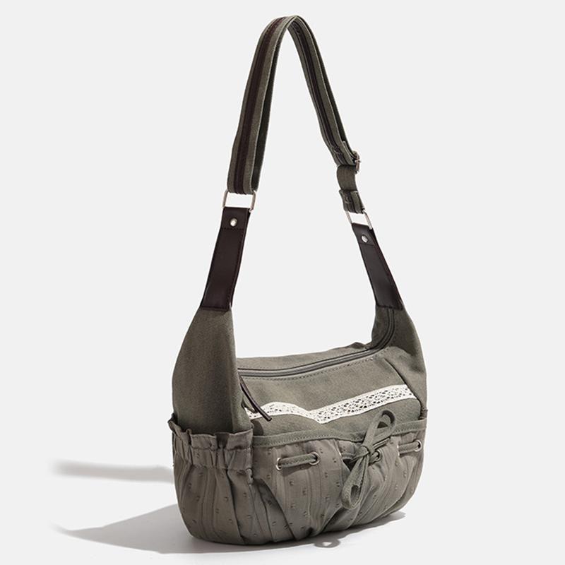 Casual Shoulder Bags Cute Sweet Girl Bow Canvas Denim Crossbody Bag Women Vintage Ladies Retro Messenger Bag Designer Handbag