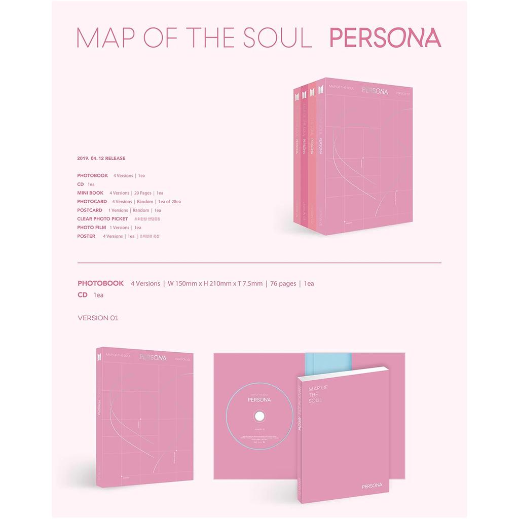 BTS - Mini Album Vol. 6 BTS Map Of The Soul : Persona (Random 1 of Versions 1/2/3/4 Sent)