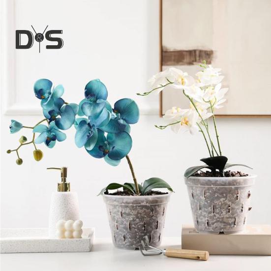 Čirý květináč na orchidej Opakovaně použitelný květináč na orchidej s otvory Plastový květináč s ventilací pro přesazování rostoucích vnitřních venkovních orchidejí