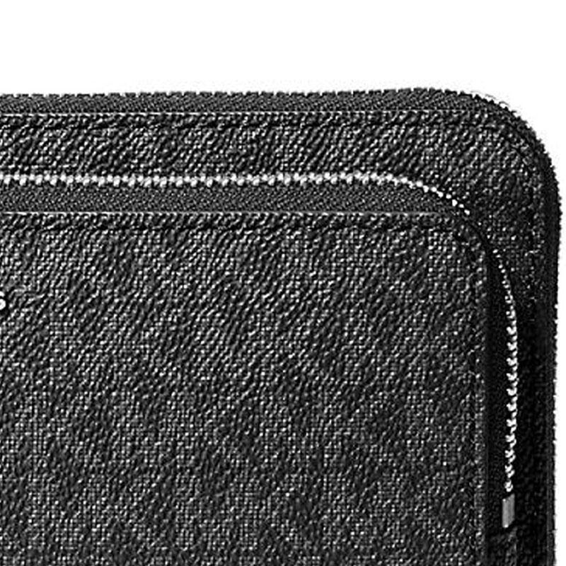 MICHAEL KORS Jet Set Signature Logo Print Coated Canvas Crossbody Shoulder Bag Large Women's Black