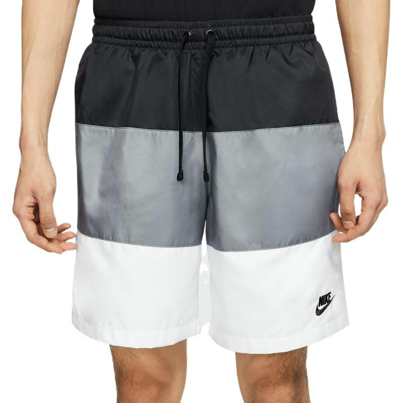 Nike Contrast Panel Swoosh Woven Shorts Men Bottoms Black DQ2427-010