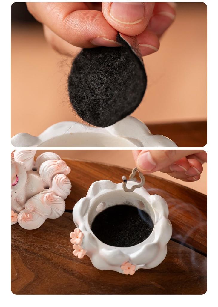 Nine-tailed Fox Resin Incense Burner: Zen Tea Ceremony Ornament for Home, Agarwood & Sandalwood Decoration