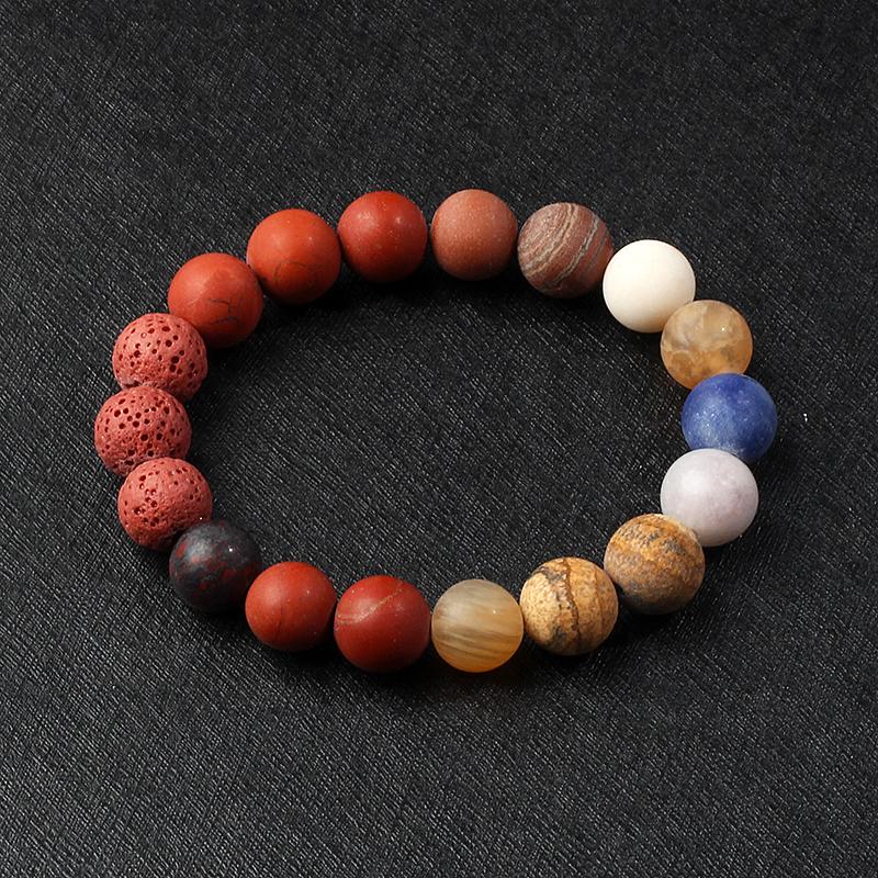 Universe Galaxy Eight Planets Bracelets Solar System Guardian Star Natural Stone Beads Bangles for Women Jewelry Drop Shipping