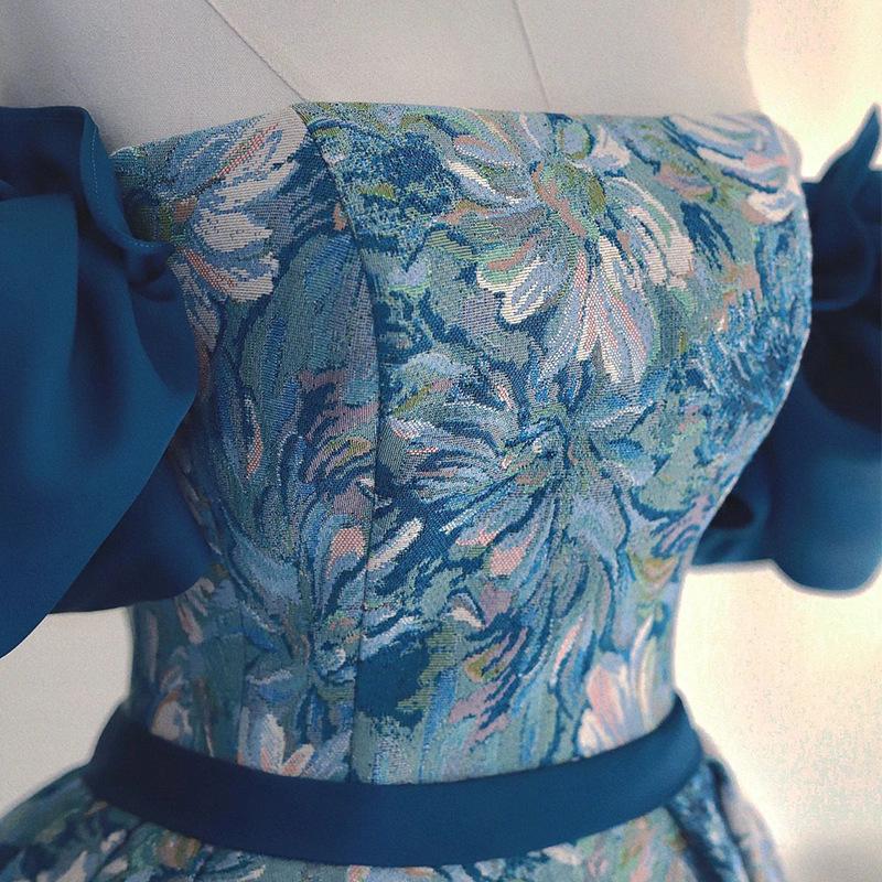 [Monet Garden] Engagement Banquet Dress 1011 New Bride Shoulder Host Banquet Evening Dress Women