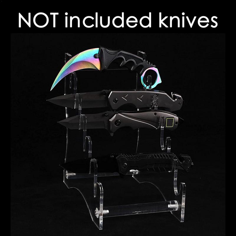 6-Slot Knives Display Stand Acrylic Knife Holder Shelf Folding Pocket Knife Storage Stand Display Holder For Pocket Knives